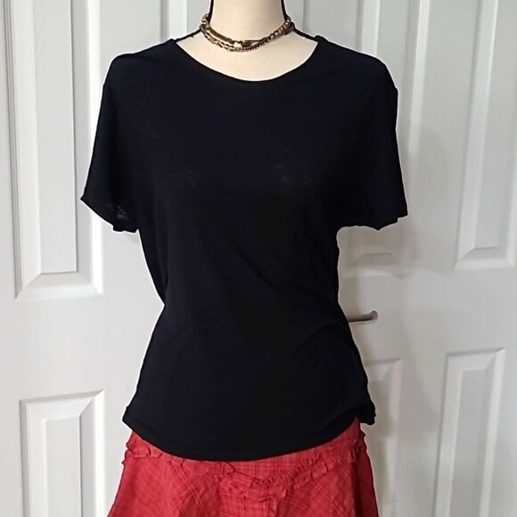 💲6️⃣ Bundled ✔️Black Heathered Cotton Modal Blend Comfy Cool Tee sz Small - Picture 3 of 7